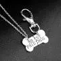 MJartoria Best Friends Necklaces-Dog Bone BFF Necklace for 2 Friendship Necklace + Keychain Jewelry Birthday Gifts Set (Silver)