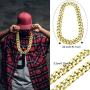 Tatuo 2 Pieces Big Hip Hop Gold Color Chain Chunky Chain Necklace for Men, Faux Gold Chain for Costume Jewelry Rapper 90s Punk Style (32 Inch Chunky Necklace)