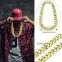 Tatuo 2 Pieces Big Hip Hop Gold Color Chain Chunky Chain Necklace for Men, Faux Gold Chain for Costume Jewelry Rapper 90s Punk Style (32 Inch Chunky Necklace)