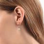 Lock Drop Dangle Hoop Sterling Silver Earrings for Women Teen Girls 14K Gold Plated Cartilage Hypoallergenic Nickel Free Cool Tube Punk Dangling Ear Ring Holiday Jewelry