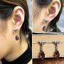 Paialco Bat and Teardrop Drop Dangle Earrings 925 Sterling Siver Vintage Gothic and Punk Earbob