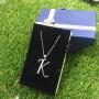 GDDX 925 Sterling Silver 26 Alphabet Letter Pendant Necklace 18''