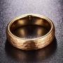 VAKKI 6mm Gold Tone Hammered Tungsten Carbide Ring Domed Wedding Band for Men Women Size 5-12