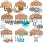 36 Pairs Fashion Vintage Earrings Set for Women Girls Bohemian Hollow Stud Drop Dangle Earrings with Tassel Hoop for Birthday/Party/Friendship/Christmas Gifts 36 Pairs Fashion Vintage Earrings Set for Women Girls Bohemian Hollow Stud Drop Dangle Earrings with Tassel Hoop for Birthday/Party/Friendship/Christmas Gifts