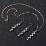 SWEETV Cubic Zirconia Wedding Jewelry Sets for Brides Birdesmaid, Crystal Marquise Bridal Necklace Earrings Set for Women, Prom Costume Jewelry Gifts