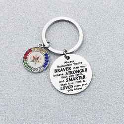 SEIRAA OES Symbol Jewelry Order of The Eastern Star Sorority Gift Always Remember You’re Braver Than you Believed Key Chain