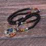 Bivei 108 Mala Beads Bracelet - 7 Chakra Tree of Life Real Healing Gemstone Yoga Meditation Mala Prayer Bead Necklace