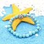 Teacher Gift,8mm Natural Turquoise Owl Braided Rope Bracelet For Women Bohemian Jewelry Gift