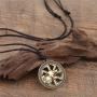 Viking Fenrir Wolf Slavic Sun Wheel Talisman Protection Necklace
