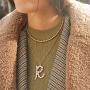 ZLYSF Initial Necklace for Women Girls Large Big Letter Necklace - Paperclip Chain Alphabet Pendant Necklace Jewelry Gift