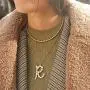 ZLYSF Initial Necklace for Women Girls Large Big Letter Necklace - Paperclip Chain Alphabet Pendant Necklace Jewelry Gift