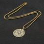 VASSAGO Gold Talisman Key of Solomon Seal Pendant Necklace Hermetic Enochian Kabbalah Pagan Wiccan Jewelry Amulet Necklaces Chain for Men and Women