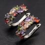 Multi Gemstone Earring Amethyst Garnet Morganite Peridot Promise Wedding Party Earrings