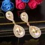BriLove Womens Fashion Wedding Bridal Crystal Teardrop Infinity Dangle Earrings BriLove Womens Fashion Wedding Bridal Crystal Teardrop Infinity Dangle Earrings