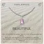 Rose Crystal Necklace on a Plated Silver Chain With Inspirational Message Card Swarovski Crystal Pendant Necklace 17.5 Inch for Women Girls