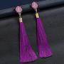 Zealmer Rose Flower Long Thread Tassel Drop Earrings for Women