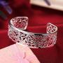 925 Sterling Silver Bangle Bracelet, HTOMT Fashion Simple Open Bangles Cuff Jewelry for Women