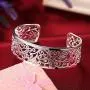 925 Sterling Silver Bangle Bracelet, HTOMT Fashion Simple Open Bangles Cuff Jewelry for Women 925 Sterling Silver Bangle Bracelet, HTOMT Fashion Simple Open Bangles Cuff Jewelry for Women