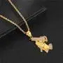 Lee Island Fashion 18K Gold Plated CZ Prayer Hand With Gun Pendant Stainless Steel Necklace, 24 Inch Chain Hip Hop Jewelry Lee Island Fashion 18K Gold Plated CZ Prayer Hand With Gun Pendant Stainless Steel Necklace, 24 Inch Chain Hip Hop Jewelry