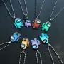 COMTRUDE Among Us Color Necklace, Premium Stainless Steel Amongus Game Pendant Chain for Strategy Casual Game Lovers (Bead Chain)