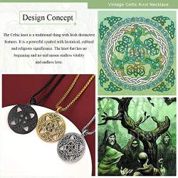 FaithHeart Celtic Knot Pendant Viking Norse Rune Necklace Stainless Steel Vintage Wicca Pentagram Talisman Necklace for Men Original Jewelry Customize