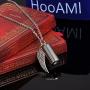 HooAMI Angel Wing Charm & Cylinder Memorial Urn Necklace Stainless Steel Cremation Jewelry