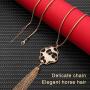Hicarer 6 Pack Leopard Print Jewelry Set Include Multi-Layer Leopard Bracelet, Leopard Print Necklace and Faux Leather Teardrop Leopard Earrings for Women