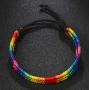 Nanafast Rainbow LGBT Pride Bracelet Handmade Braided Friendship String Bracelet for Gay & Lesbian Adjustable Size