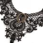Black Lace Necklace Earrings Set,JoyTong Lace Pendant Choker and Eardrop (Black)