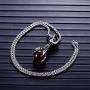 HUANIAN Charm Punk Titanium Stainless Steel Dragon Claw Pendant Crystal Ball Necklace,24inches Chain