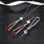 ATTA GEMS Statement Jewelry Set for Women / 925 Sterling Silver Long Diaspore Dangle Earrings and Pendant Necklace Set for Bridesmaids Brides