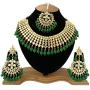 Finekraft Meena Kundan Bridal Wedding Designer Gold Plated Pearls Necklace Jewelry Set