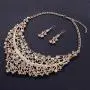 Yuhuan Women Alloy Crystal Necklace and Earring Set Wedding Jewelry Rhinestone Necklace Yuhuan Women Alloy Crystal Necklace and Earring Set Wedding Jewelry Rhinestone Necklace