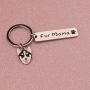 BEKECH Dog Mom Gift Fur Mama Keychain Paw Print Dog Lover Jewelry Dog Person Gift Mom of Dogs Gift