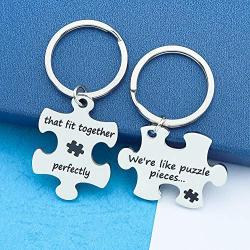 HN HNHB Like Puzzle Pieces Fit Together Perfectly Couple Keychain Boyfriend Girlfriend Gift Birthday Jewelry Gifts