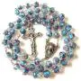 elegantmedical HANDMADE CATHOLIC NICE BULE Veluriyam ROSE BEADS & ITALY CROSS ROSARY necklace GIFT BOX