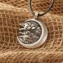 HAQUIL Viking Jewelry Wolf and Raven Pendant Leather Cord Necklace for Men and Women, 19.7''