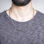 STEEL EVOLUTION Stainless Steel 3mm Box Chain Necklace for Men with Lobster Lock