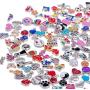 RUBYCA Wholesale 50pcs Floating Charms Lot for DIY Glass Living Memory Locket Mix Silver Gold Color