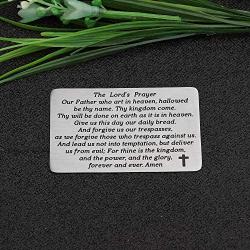 CYTING The Lords Prayer Engraved Wallet Card Bible Verse Wallet Insert Christian Jewelry Religious Gift