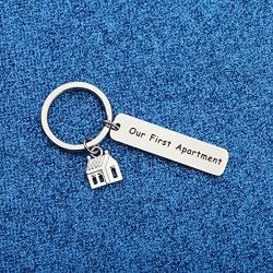 WUSUANED New Apartment Gift Our First Apartment Keychain Jewelry Housewarming Gift for Realtor