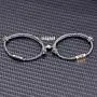 Personalized Magnetic Couple Bracelets,Braided Bracelet with Magnetic Charm for Couple Gift Jewelry 2pcs