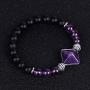 Fashion Natural amethyst power stone bracelet yoga chakra crystal cut pyramid bracelet chain beads Jewelry decorative Gift