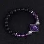 Fashion Natural amethyst power stone bracelet yoga chakra crystal cut pyramid bracelet chain beads Jewelry decorative Gift