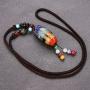 Simurg 7 Chakra Healing Stone Pendant Necklace for Meditation, Energy Enhancing, Protection and Spiritual Healing