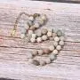 BALIBALI Semi Precious Stone Beaded Choker Necklace 14K Gold Plated Natural Stone Double Strand Necklace Layered Short Necklaces