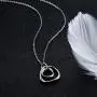 E stainless steel Hammered Double Circle Pendant Necklace Entwined Circles 18'' Minimalist Simple Jewelry Gift