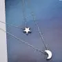 Gbell Simple Womens Doublelayer Necklace Star and Moon Pendant Necklace - Fashion Gold Silver Neck Chains Choker for Teen Girls Ladies Women Party Ball Date Jewelry Gbell Simple Womens Doublelayer Necklace Star and Moon Pendant Necklace - Fashion Gold Silver Neck Chains Choker for Teen Girls Ladies Women Party Ball Date Jewelry