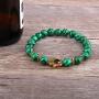 N-A Men Bracelets Natural Polished 8 mm Stone Beads Bracelet Hamsa Fatima Hand Evil Eye Amulet Bangle Women Lucky Jewelry