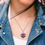 XIUDA Birthstone Crystal Urn Necklace Heart Memorial Keepsake Pendant Ash Holder Cremation Jewelry for Ashes